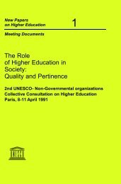 The Role of Higher Education in Society Quality and Pertinence