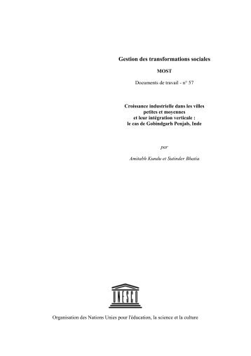 Document de travail No. 57 - Unesco