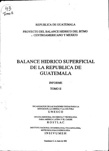 BALANCE HIDRICO SUPERFICIAL DE LA REPUBLICA DE - Unesco