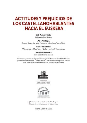 actitudes y prejuicios de los castellanohablantes ... - Unesco Etxea