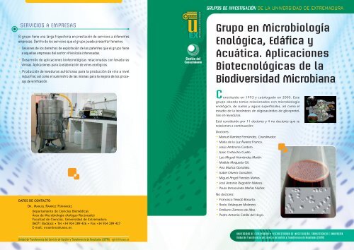 DÃ­ptico oferta tecnolÃ³gica grupo investigaciÃ³n MICROENO.