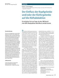 Der EinfluÃ der Kopfgelenke und / oder der Kiefergelenke auf die