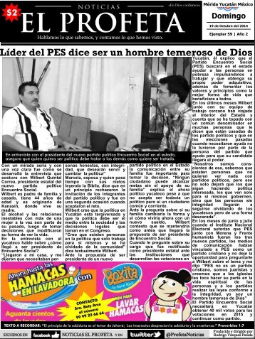 Noticias El Profeta 19 Octubre 2014 Ejemplar 59