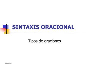 SINTAXIS ORACIONAL