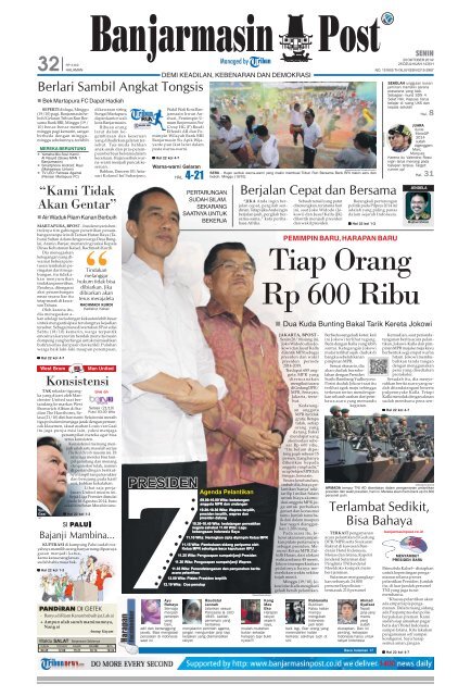 Banjarmasin Post Senin 20 Oktober 2014