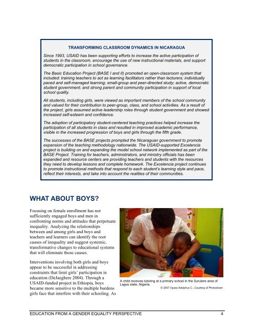 Education from a Gender Equality Perspective - United Nations Girls ...