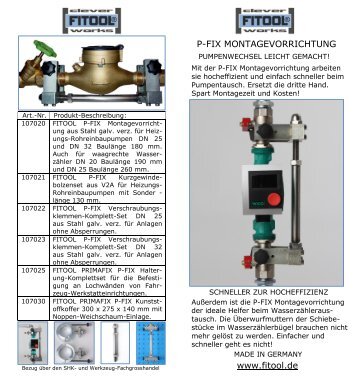 P-FIX MONTAGEVORRICHTUNG 