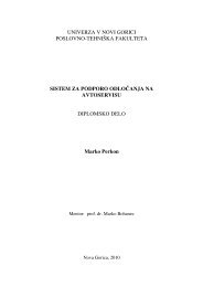 sistem za podporo odloÄanja na avtoservisu - Univerza v Novi Gorici