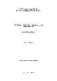 sistem za podporo odloÄanja na avtoservisu - Univerza v Novi Gorici