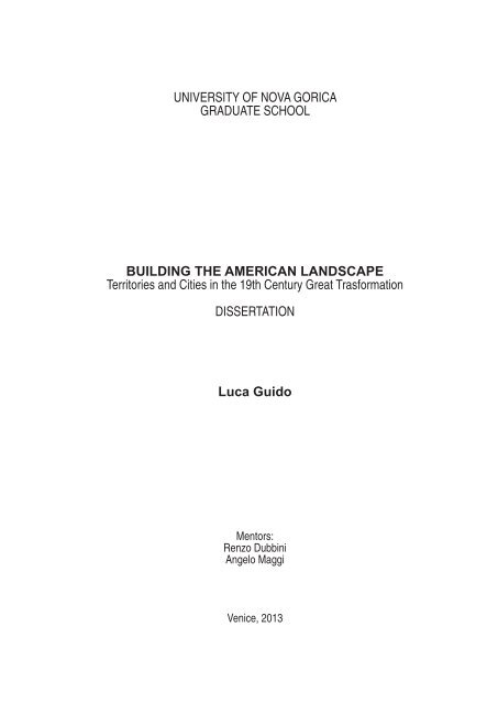 building the american landscape - Univerza v Novi Gorici