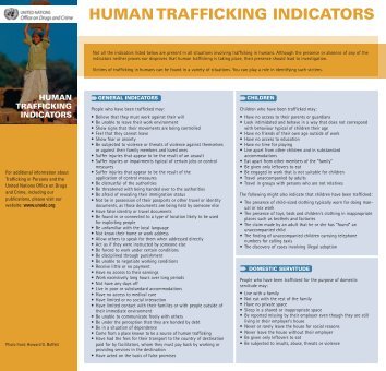 human trafficking indicators - UN.GIFT.HUB - UN Global Initiative to ...