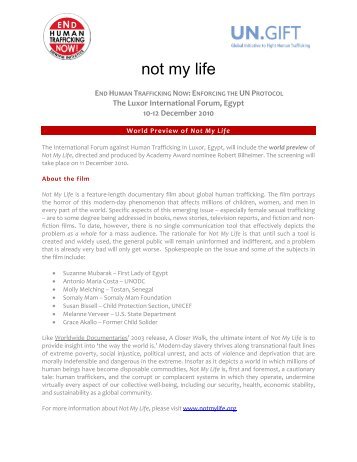 not my life - UN.GIFT.HUB - UN Global Initiative to Fight Human ...