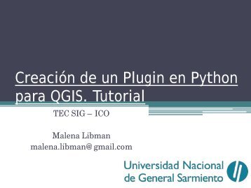 CreaciÃ³n de un Plugin en Python para QGIS. Tutorial