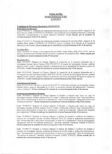 Orden del DÃ­a SesiÃ³n Ordinaria NÂ°261 21/03/2013 ComisiÃ³n de ...
