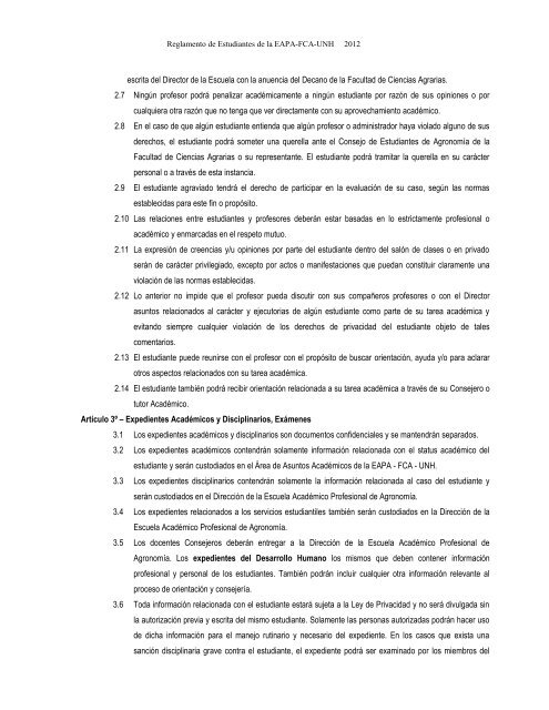 reglamento estudiantes - Universidad Nacional de Huancavelica