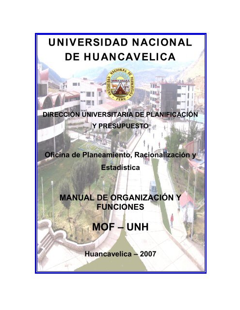Manual De Organizacia N Y Funciones Universidad Nacional De