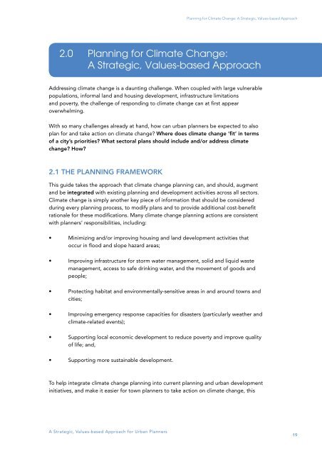 Planning for Climate Change - UN-Habitat