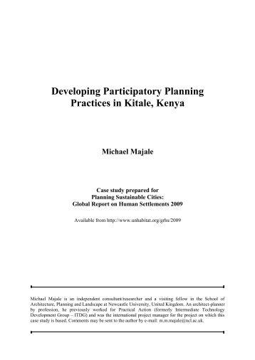 Developing Participatory Planning Practices in Kitale ... - UN-Habitat
