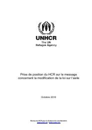 Prise de position du HCR sur le message concernant la ... - UNHCR