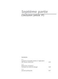 Questions d'actualitÃ© relatives Ã  l'application des clauses ... - UNHCR