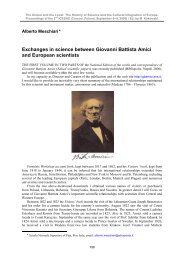 Exchanges in science between Giovanni Battista Amici - 2nd ICESHS