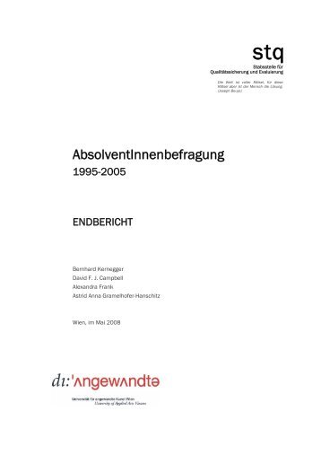 AbsolventInnen der Jahre 1995-2005 - UniversitÃ¤t fÃ¼r angewandte ...