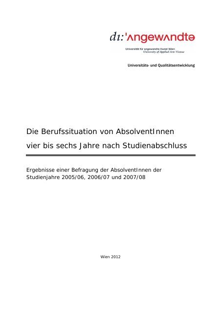 AbsolventInnen 2005-2008 - UniversitÃ¤t fÃ¼r angewandte Kunst Wien