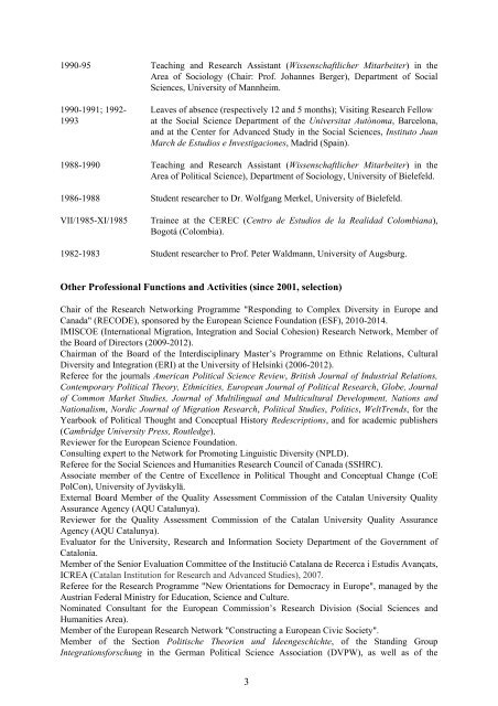 Curriculum Vitae - Universität Augsburg