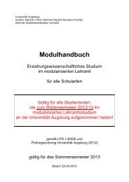 Modulhandbuch - Universität Augsburg