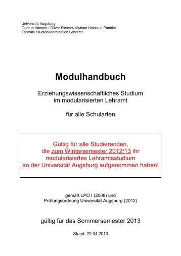Modulhandbuch - Universität Augsburg