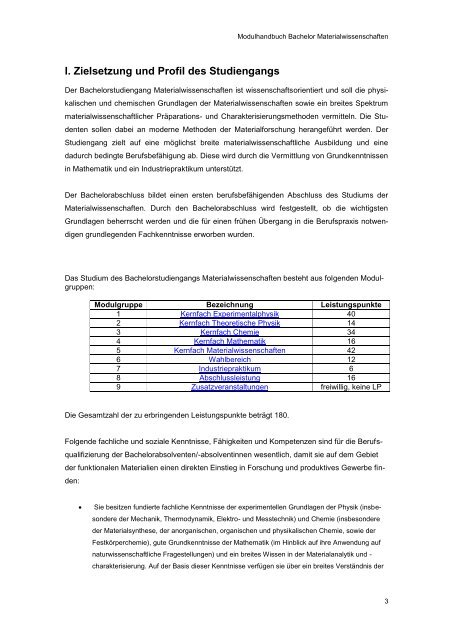 Modulhandbuch Bachelor Materialwissenschaften WS 2013/14