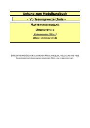 Vorlesungsverzeichnis Master Umweltethik WS 2013/14