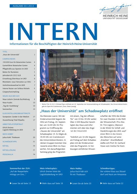 Intern-Magazin 2013-03 - Heinrich-Heine-Universität Düsseldorf
