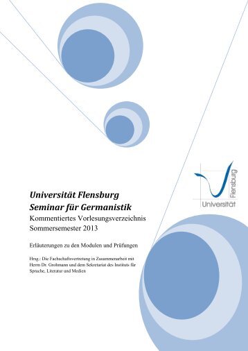 Grußwort des Sprechers des Seminars für Germanistik - Universität ...