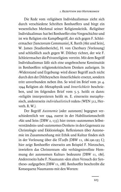 Eine Theologie des Lebens. Dietrich Bonhoeffers - UniversitÃ¤t ...