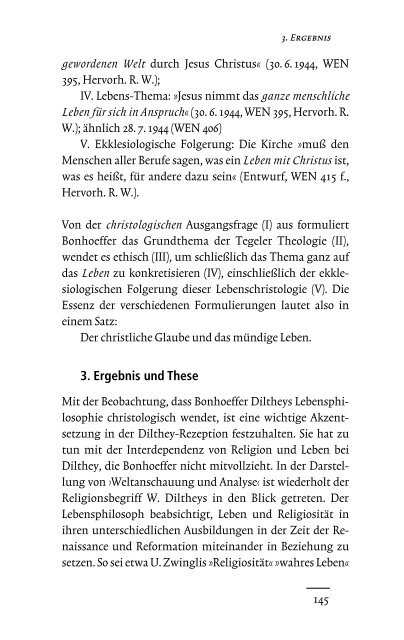 Eine Theologie des Lebens. Dietrich Bonhoeffers - UniversitÃ¤t ...