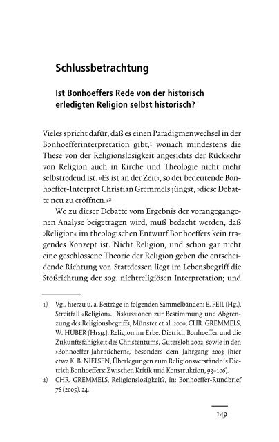 Eine Theologie des Lebens. Dietrich Bonhoeffers - UniversitÃ¤t ...