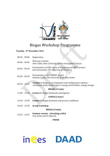 DRAFT Biogas workshop agenda