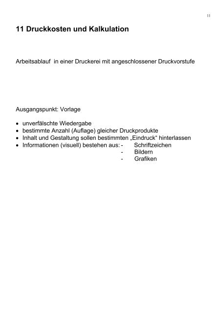 Druckkosten und Kalkulation