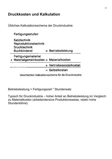 Druckkosten und Kalkulation