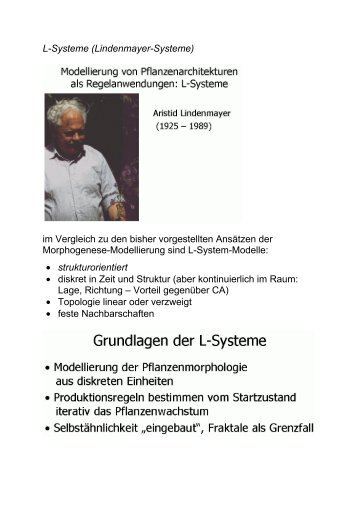 L-Systeme (Lindenmayer-Systeme) - Lehrstuhl Grafische Systeme