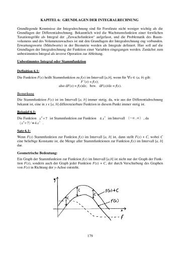 KAPITEL 6: GRUNDLAGEN DER INTEGRALRECHNUNG ...