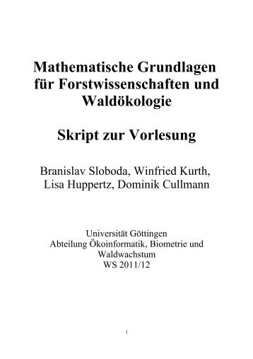 Mathematische Grundlagen fÃ¼r Forstwissenschaften - FakultÃ¤t fÃ¼r ...