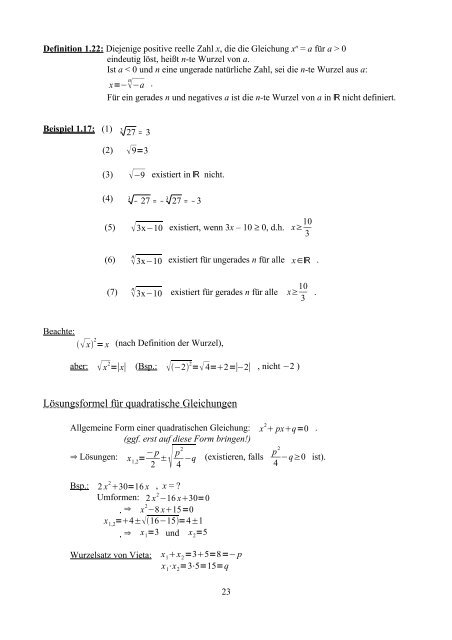 Mathematische Grundlagen fÃ¼r Forstwissenschaften - FakultÃ¤t fÃ¼r ...