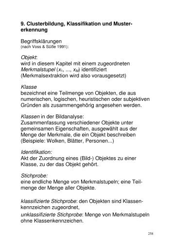 Clusterbildung, Klassifikation und Mustererkennung (PDF)