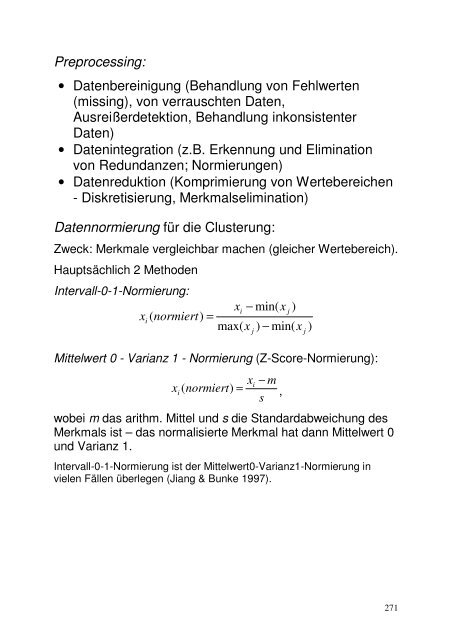 Clusterbildung, Klassifikation und Mustererkennung (PDF)