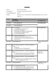 1 Terminplan Dozent: Prof. Dr. Volker Lipp Veranstaltung: Vorlesung ...