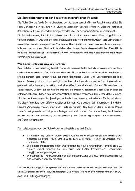 Infoheft für Erstsemesterstudierende WiSe 13/14 - Georg-August ...