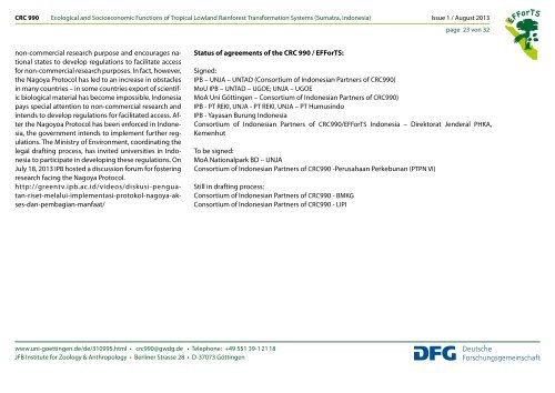 CRC 990 - EFForTS - Georg-August-Universität Göttingen