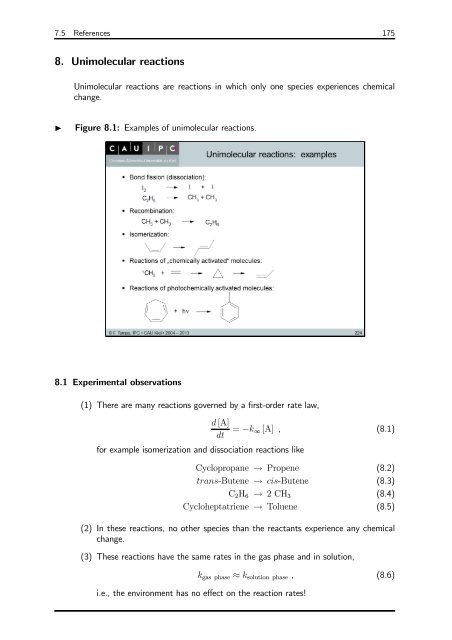 Physical Chemistry 3: — Chemical Kinetics — - Christian-Albrechts ...